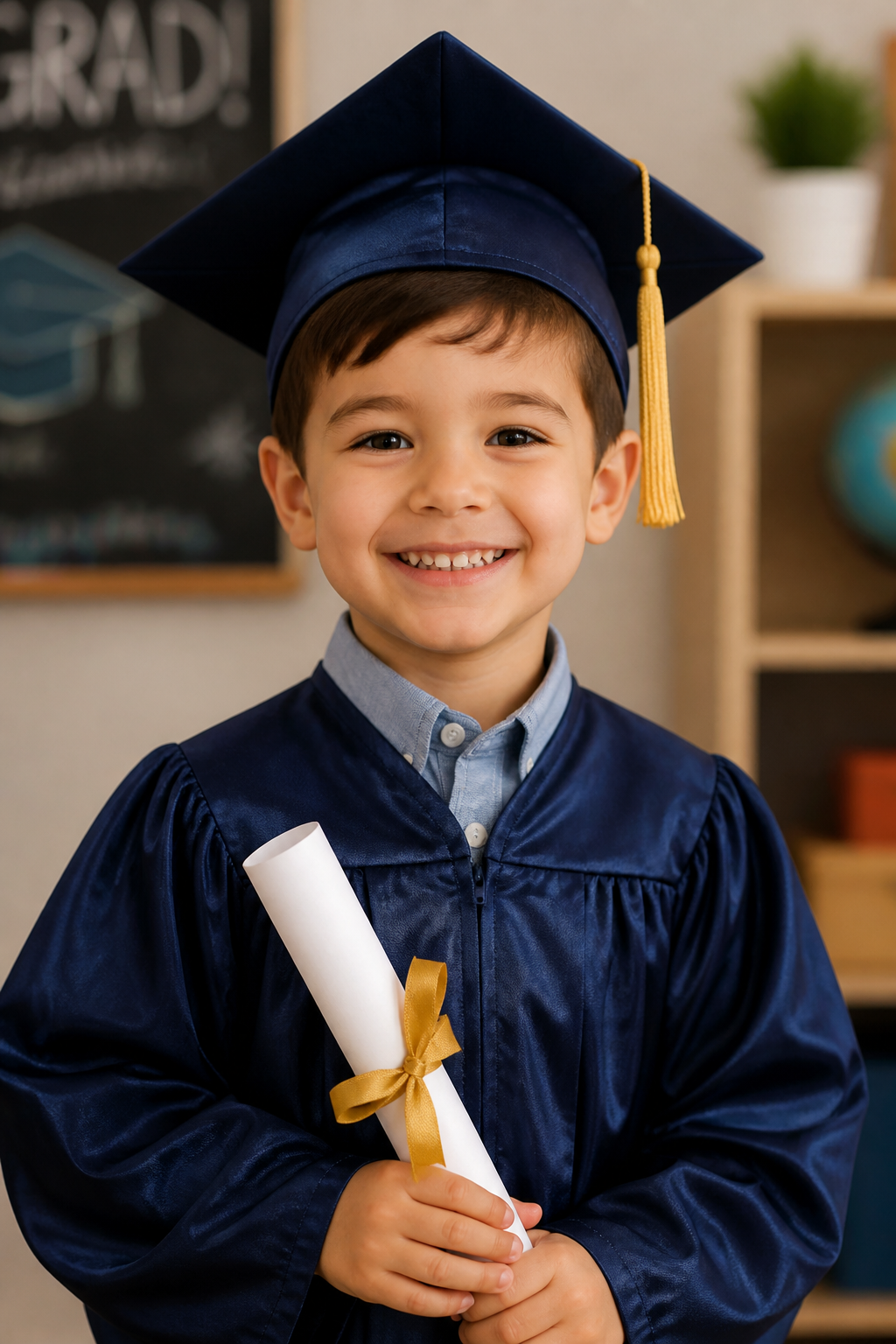 Child in graduation cap